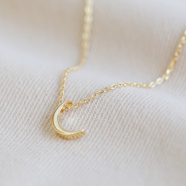 Gold Crescent Moon Necklace | Women's 