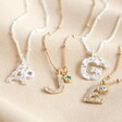 Lisa Angel Ladies' Hammered Initial and Birthstone Charm Necklace