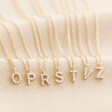 O, P, R, S, T, V, Z Tiny Pearl Initial Charm Necklaces