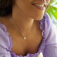 Model Wearing Lisa Angel Crystal Star Necklace in Silver