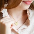 Diamante Crystal Heart Necklace in Gold From Lisa Angel On Model
