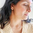 Mama Charm Necklace in Silver on Model