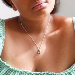 Mixed Metal Double Star Necklace
