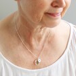 Lisa Angel Ladies' Personalised 60th Birthday Pressed Birth Flower Pendant Necklace on Model