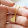 Personalised Gold Falling Heart Charms Necklace on Model
