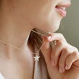 Model Wearing Personalised Initial Crystal Star Necklace