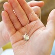 Lisa Angel Model Holds Personalised Tiny Elephant Pendant Necklace