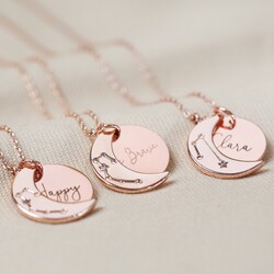Personalised Constellation Moon Necklace in Rose Gold