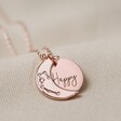 Celestial Personalised Constellation Moon Necklace in Rose Gold