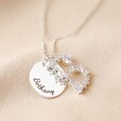 Personalised Diamante Initial Necklace in Silver B initial