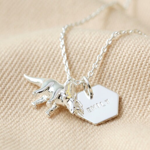 personalised dinosaur necklace