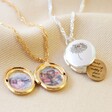Lisa Angel Personalised Birth Flower and Photo Locket Necklace