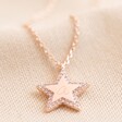 Lisa Angel Personalised Initial Crystal Star Necklace in Rose Gold