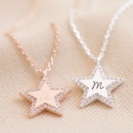 initial star necklace