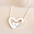 Personalised Mismatched Heart Outline Necklace in Silver