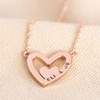 Personalised Mismatched Heart Outline Necklace in Rose Gold