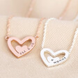 Lisa Angel Ladies' Personalised Mismatched Heart Outline Necklace
