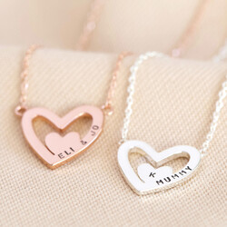 Personalised Mismatched Heart Outline Necklace