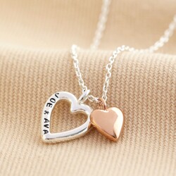Personalised Mixed Metal Double Heart Necklace