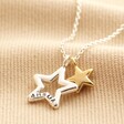 Celestial Personalised Mixed Metal Double Star Necklace