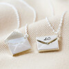 Lisa Angel Ladies' Personalised Small Silver Envelope Necklace