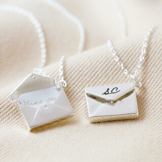 Personalised Small Silver Envelope Necklace