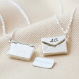 Lisa Angel Engraved Personalised Small Silver Envelope Necklace