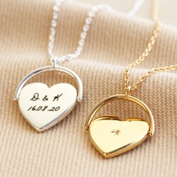 Personalised Spinning Heart Pendant Necklace