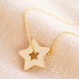 Lisa Angel Delicate Rainbow Crystal Edge Star Pendant Necklace in Gold