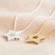 Lisa Angel Silver and Gold Rainbow Crystal Edge Star Pendant Necklaces