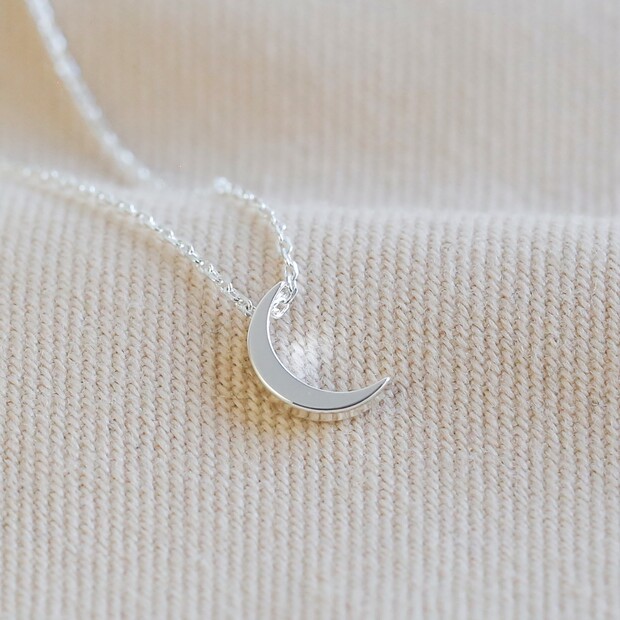 Silver Crescent Moon Necklace | Women's 