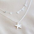 Lisa Angel Ladies' Silver Double Layer Star Necklace