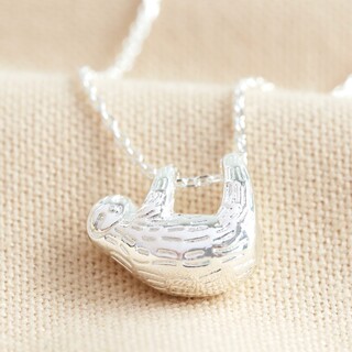 Sloth Pendant Necklace in Silver