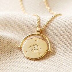 Spinning Disc Eye Necklace In Gold