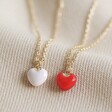 Tiny Enamel Heart Necklaces