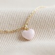 Tiny Pink Enamel Heart Necklace