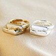Set of 2 Kissing Face Rings Available in Gold and Silver