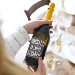 Personalised Colourful Congrats Prosecco