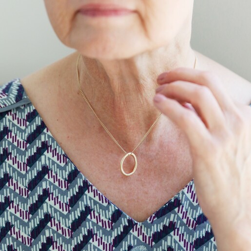 Personalised Organic Style Hoop Necklace From Lisa Angel on Model