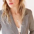 Statement Tala Lani Sterling Silver Hammered Pebble Necklace on Model