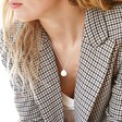 Model Wearing Tala Lani Sterling Silver Hammered Pebble Necklace