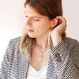 Tala Lani Sterling Silver Hammered Pebble Necklace Layered on Model