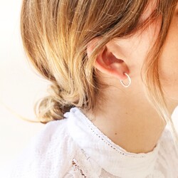 Tala Lani Sterling Silver Organic Hoop Earrings