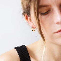 Tala Lani Gold Sterling Silver Organic Hoop Earrings