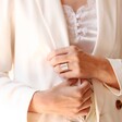 Tala Lani Sterling Silver Wide Wavy Ring on Model