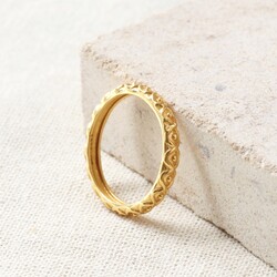 Tala Lani Gold Sterling Silver Baroque Band Ring