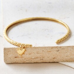 Tala Lani Gold Sterling Silver Baroque Heart Bangle