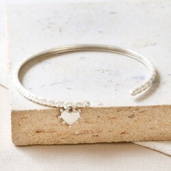 Tala Lani Sterling Silver Baroque Heart Bangle