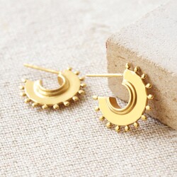 Tala Lani Gold Sterling Silver Baroque Hoop Earrings
