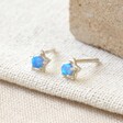 Tiny Delicate Tala Lani Sterling Silver Blue Opal Star Stud Earrings